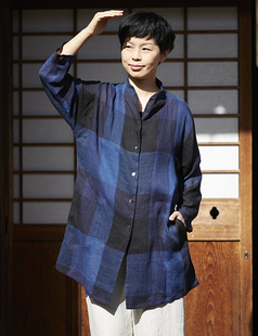 群言堂★登美★先染め★藍染ブラウス★未使用 シャツ/ブラウス(七分/長袖) オンライン 販売