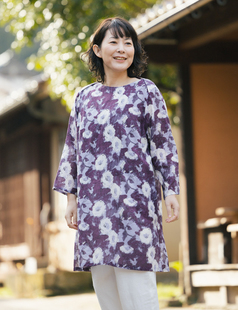 群言堂★登美★先染め★藍染ブラウス★未使用 シャツ/ブラウス(七分/長袖) オンライン 販売