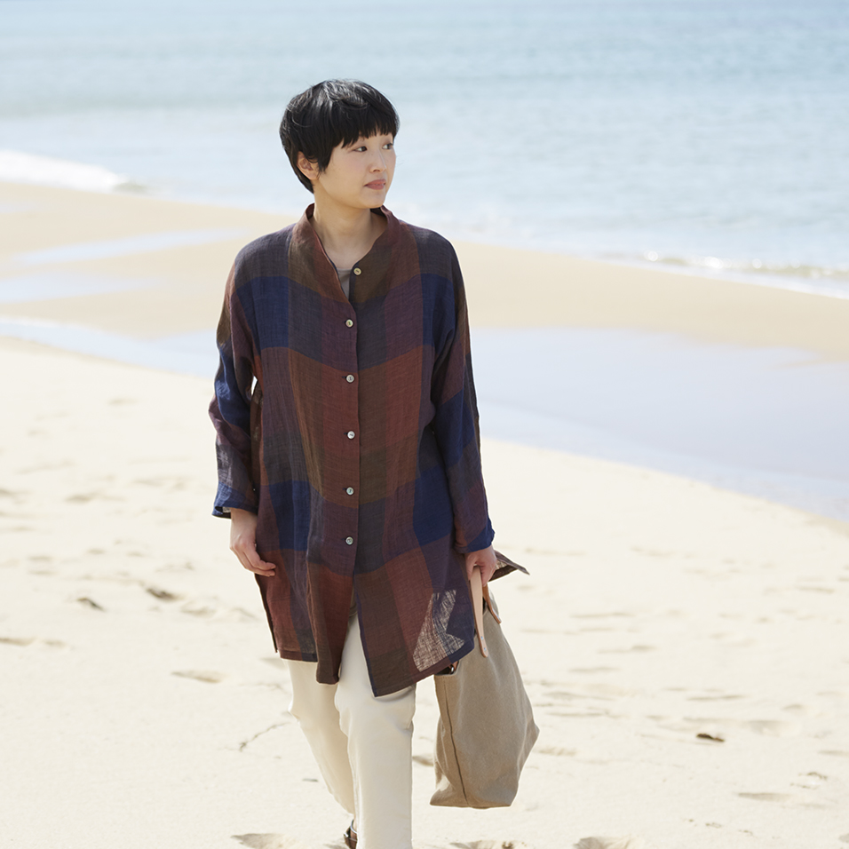 群言堂 トップス 群言堂 リネンコットンプルオーバー ぎんねず