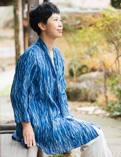 群言堂★登美★先染め★藍染ブラウス★未使用 シャツ/ブラウス(七分/長袖) オンライン 販売
