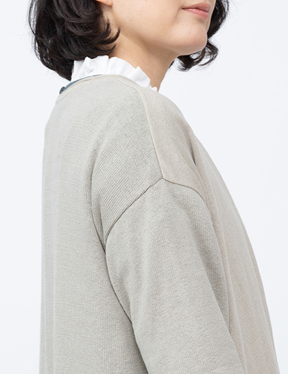 石見銀山 根々 リネン混カーディガン ニュアンスカラーの春